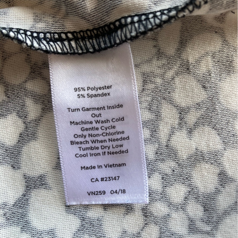 Talbots Black and White Patterned 3/4 Sleeve Women's Top, Size Large - Picture 6 of 11